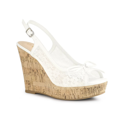 Strappy Lace-Up Wedge Platform Sandals